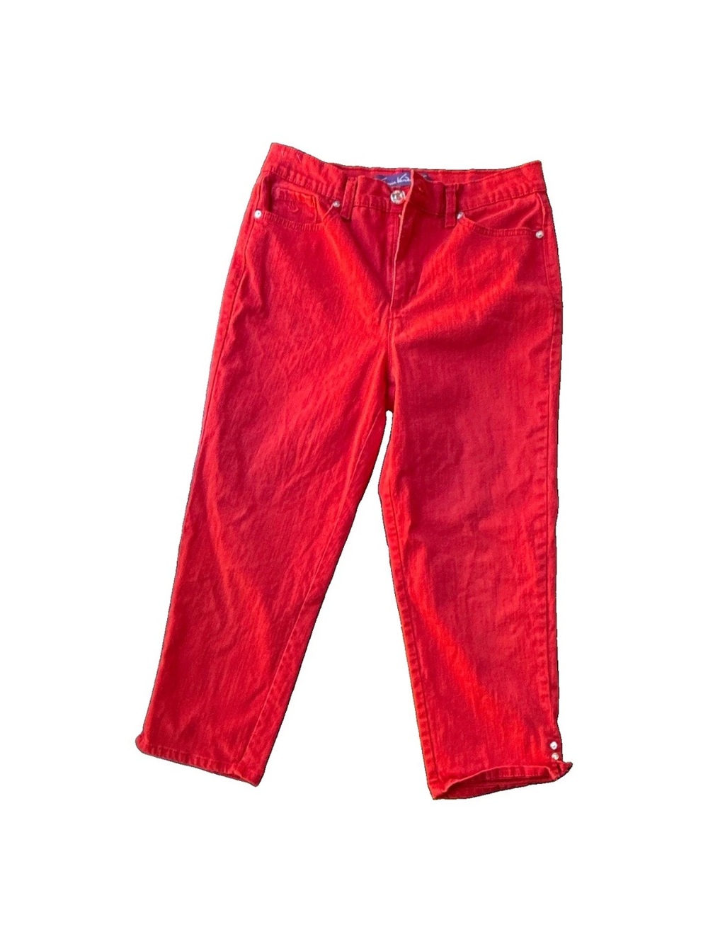 Gloria Vanderbilt Red Cropped Straight-Leg Jeans